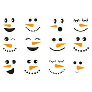Clearance! Feinib Sticker, Face Stickers Refrigerator Christmas Self-Adhesive Stickers Stickers Pvc Decorative Christmas Snowman Wall Stickers Expression Stickers Wall Sticker